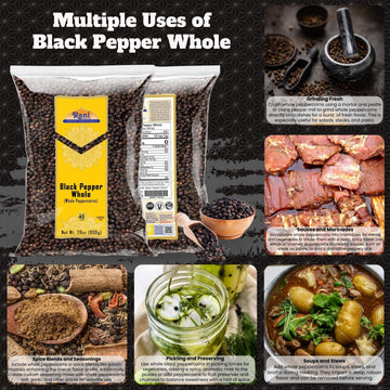 Rani Black Pepper Whole (Peppercorns) - Premium MG-1 Grade, 28oz (1.75lbs), All Natural, Gluten Friendly, Non-GMO, Kosher, Product