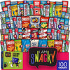I AM Snacky - Holiday Christmas Stocking Stuffer Snack Box Variety Pack Care Package + Greeting Card - SNACKY S PARTY PACK (100 Count) Birthday Sweet Gift Basket Candies Chips