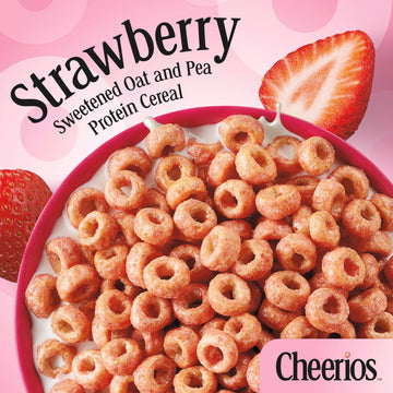Cheerios Protein Cereal, Strawberry, 8G Protein, Family Size, 15 Oz