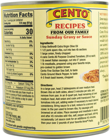 Cento Crushed Tomatoes, 28-Ounce Cans (Pack Of 12)