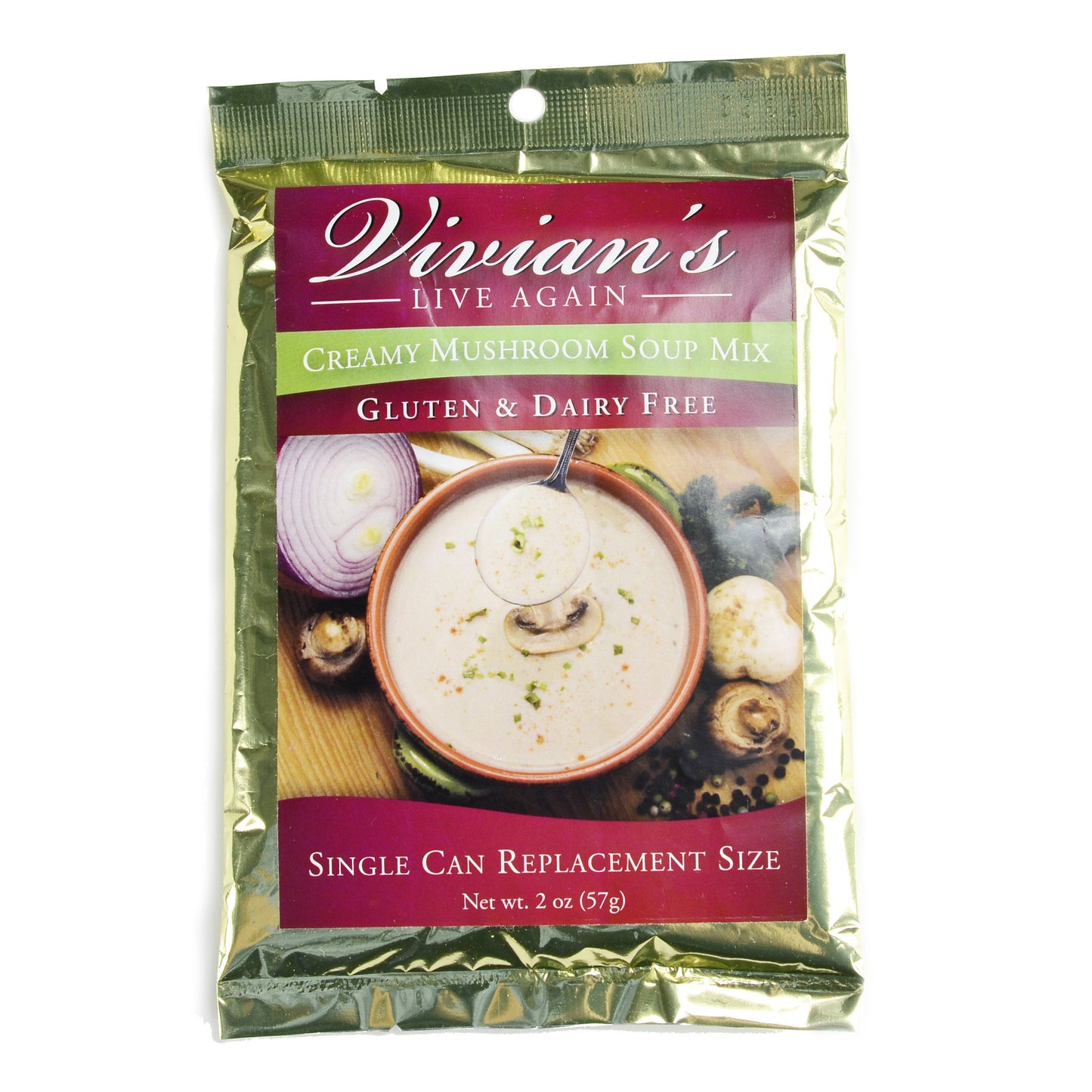 Gluten Free Cream Of Mushroom Soup Mix By Vivians Live Again- Dairy Free Single Packet