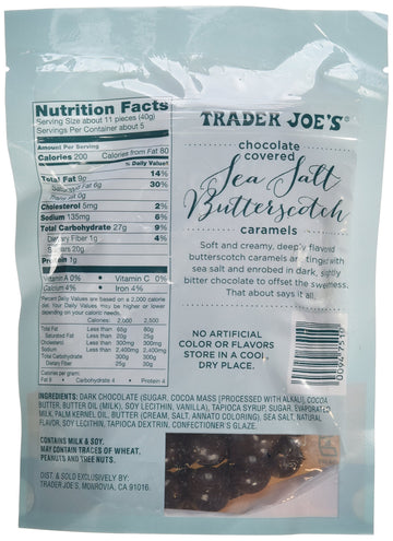 Trader Joe'S Chocolate Covered Sea Salt Butterscotch Caramels 7Oz