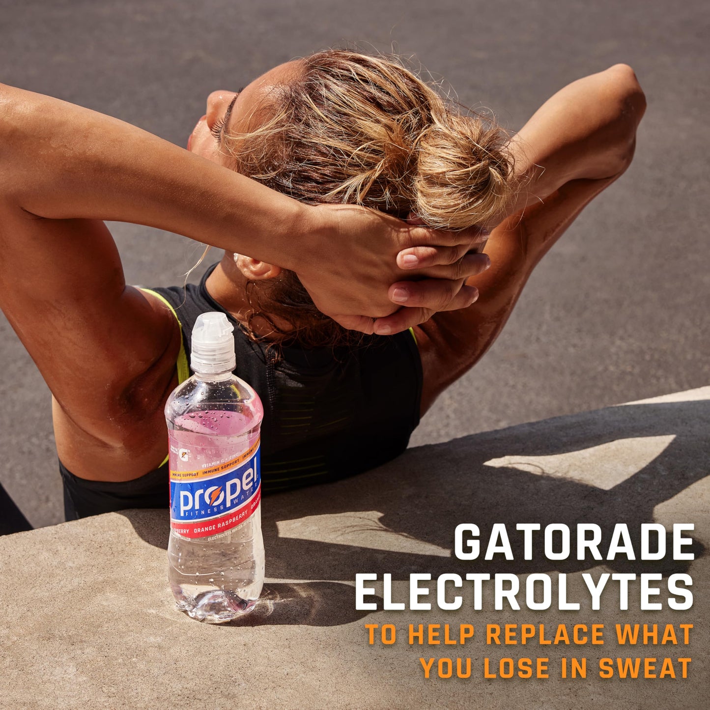 Propel Immune Support Electrolyte Enhanced Water Sports Drink, Pineapple Peach Flavored Water, 100% DV Vitamin C + Zinc, Zero Ca