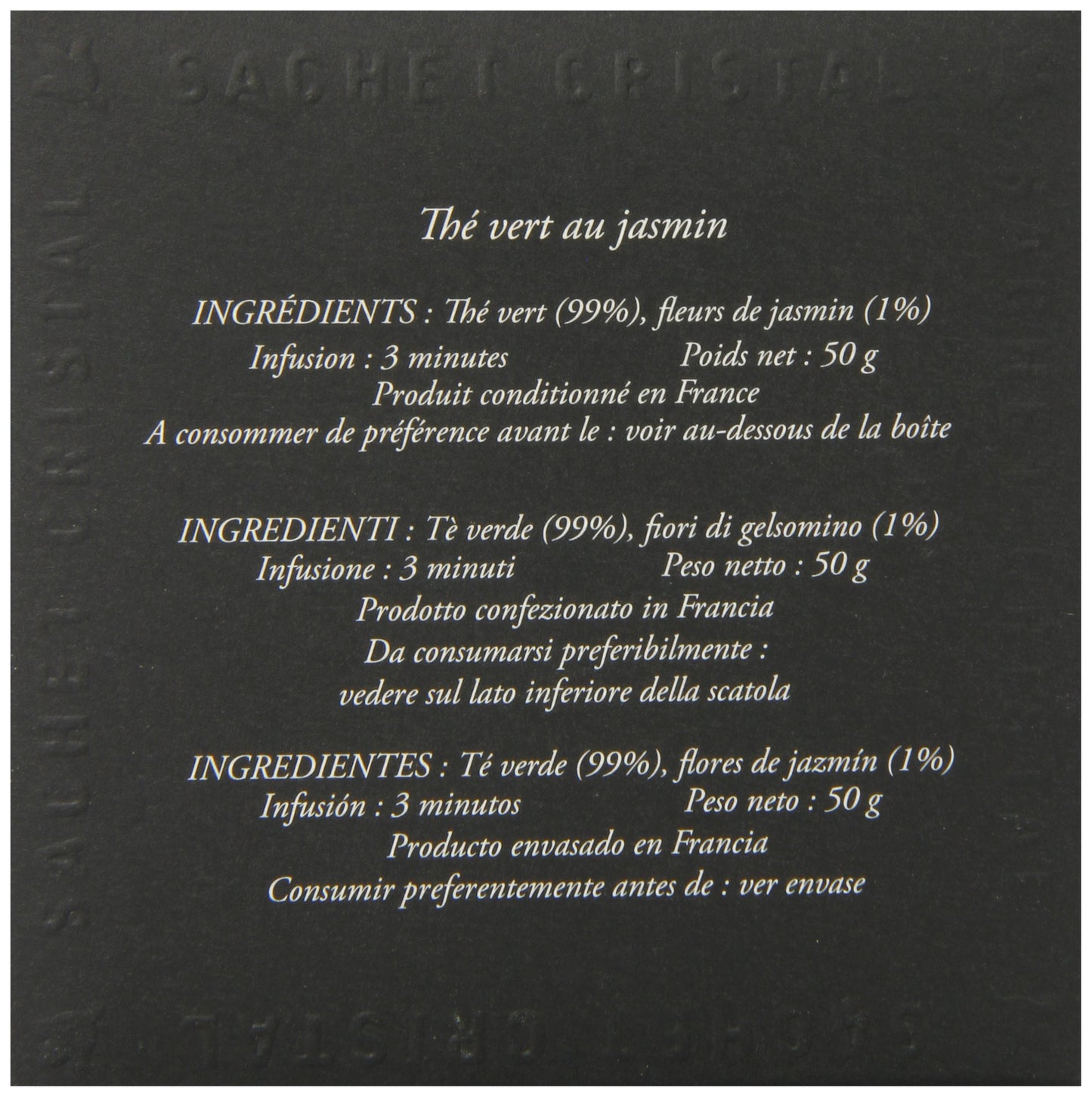 Dammann Freres Premium Gourmet French Jasmine Vert Au Green Tea Bags Sachets, 25 Count