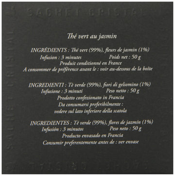 Dammann Freres Premium Gourmet French Jasmine Vert Au Green Tea Bags Sachets, 25 Count