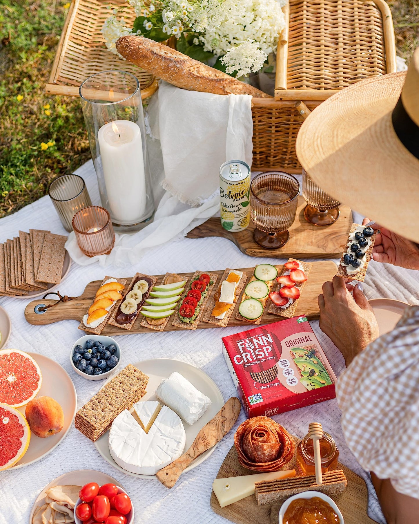Finn Crisps Original Rye Crispbread 7Oz | Thin, Crispy Rye Flatbread Crackers | Authentic Finnish Sourdough Crispbread | Whole G