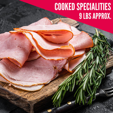 MARTELLI Half Cut Cooked Ham - 10 lbs Italian Prosciutto Cotto, Gluten-Free, Dairy-Free
