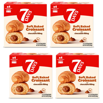 7Days Soft Croissant Multipacks (16 Pack), Chocolate, 4 Boxes, Non-Gmo Breakfast Pastry (2.12Oz, Pack Of 16)