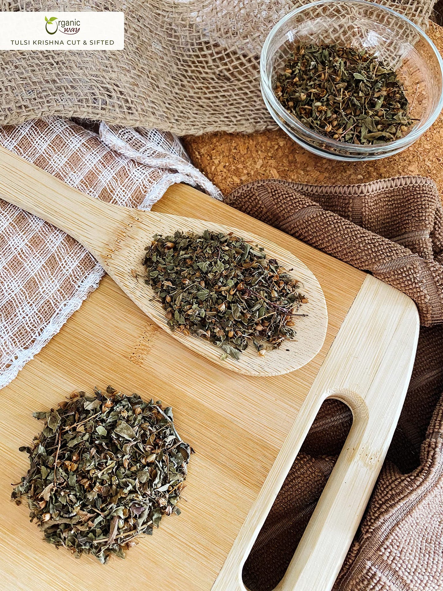 Organic Way Tulsi/Holy Basil Herbal Tea - 16 Oz, Organic, Non-GMO, Vegan, Gluten-Free, USDA Certified, Origin: India