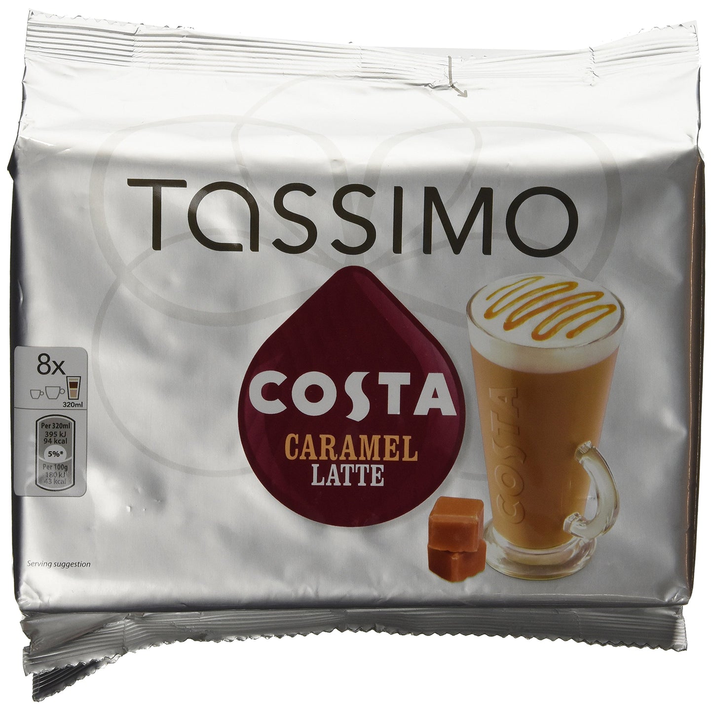 Tassimo Costa Caramel Latte 16 Discs, 8 Servings