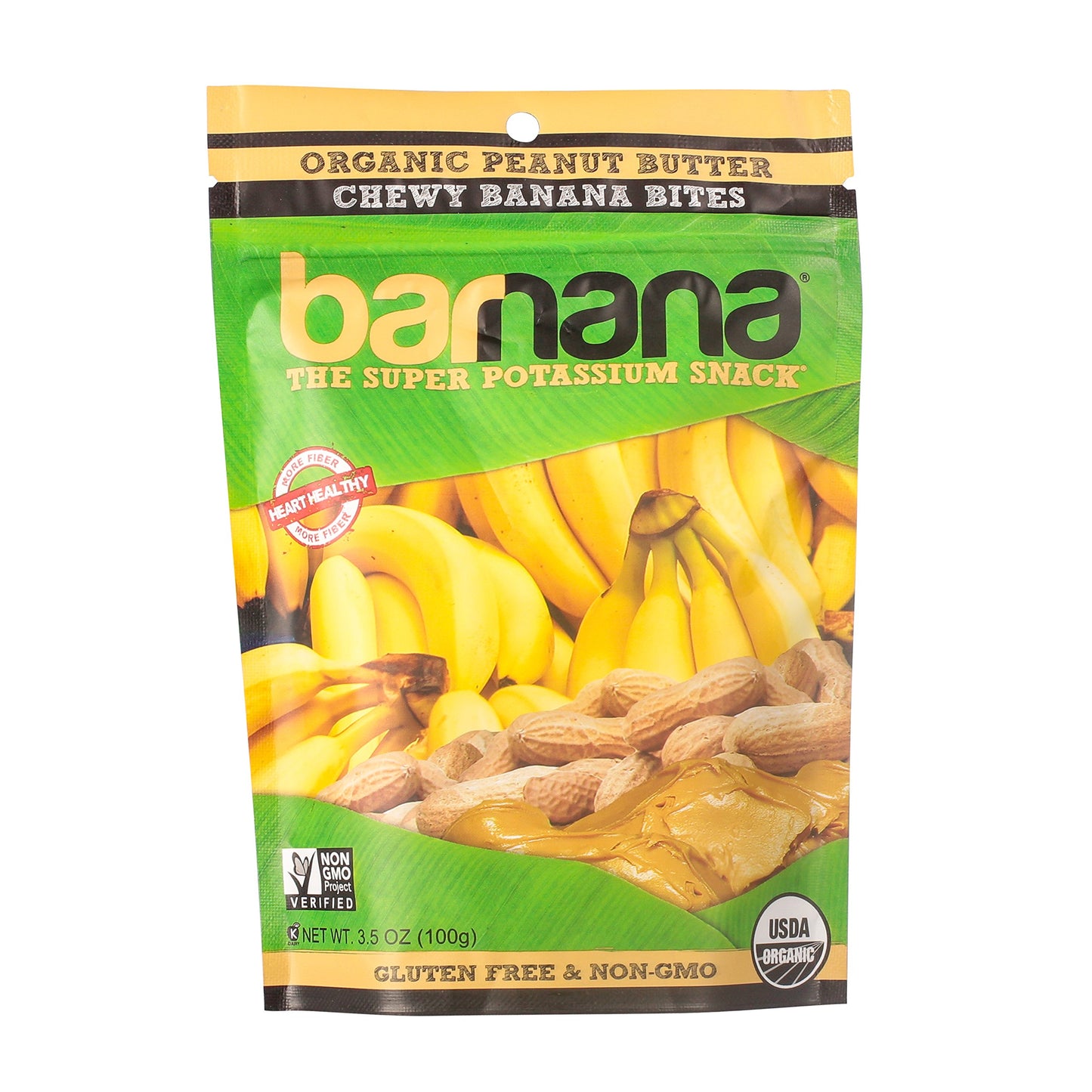 Barnana Organic Peanut Butter Dipped Chewy Banana Bites, 3.5 Ounce Bag