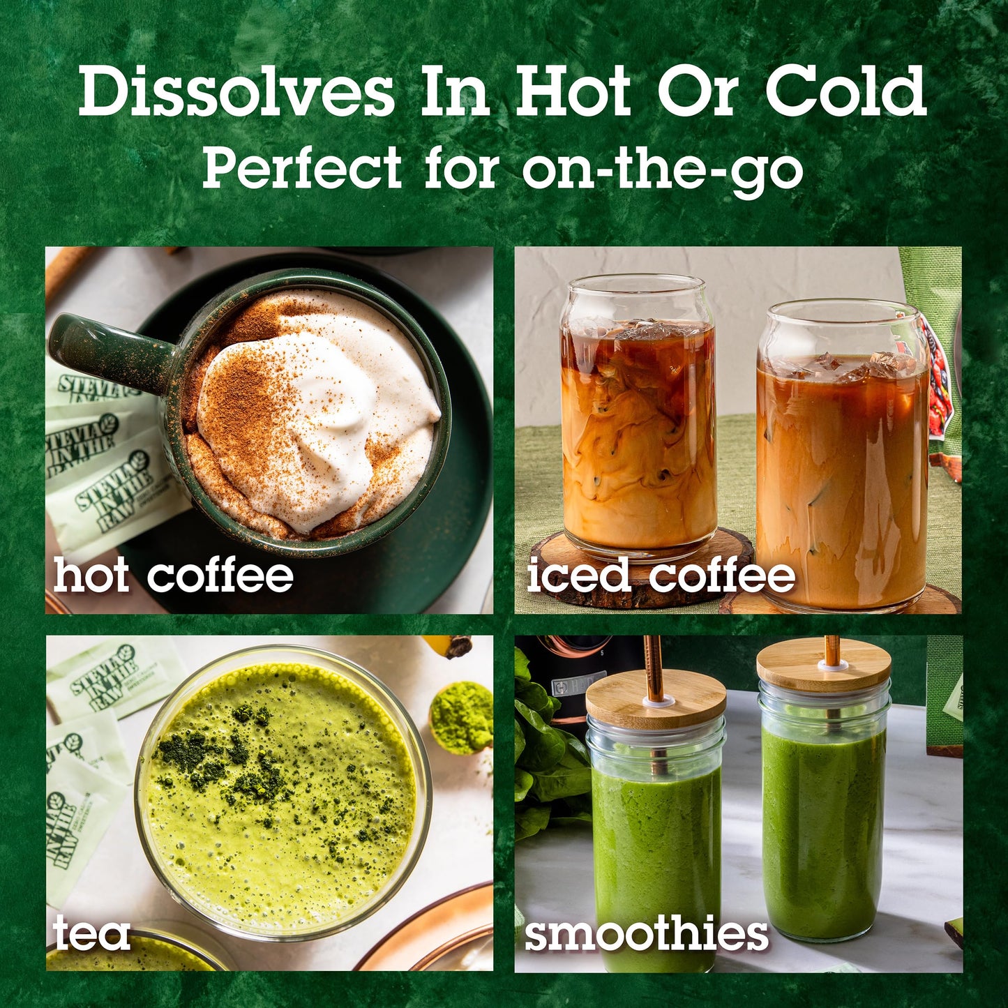 Stevia In The Raw, Plant Based Zero Calorie, No Erythritol, Sugar Substitute, Sugar-Free Sweetener for Coffee, Hot & Cold Drinks