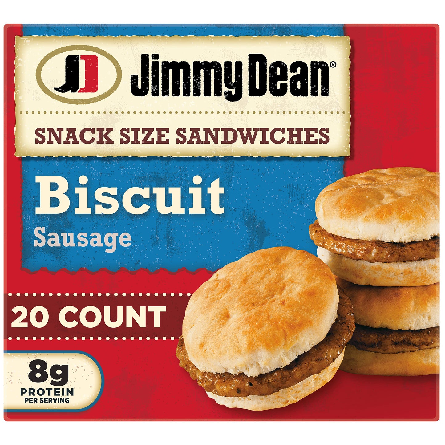 Jimmy Dean Snack Size Sausage Biscuit Sandwiches, 20 Count (Frozen)