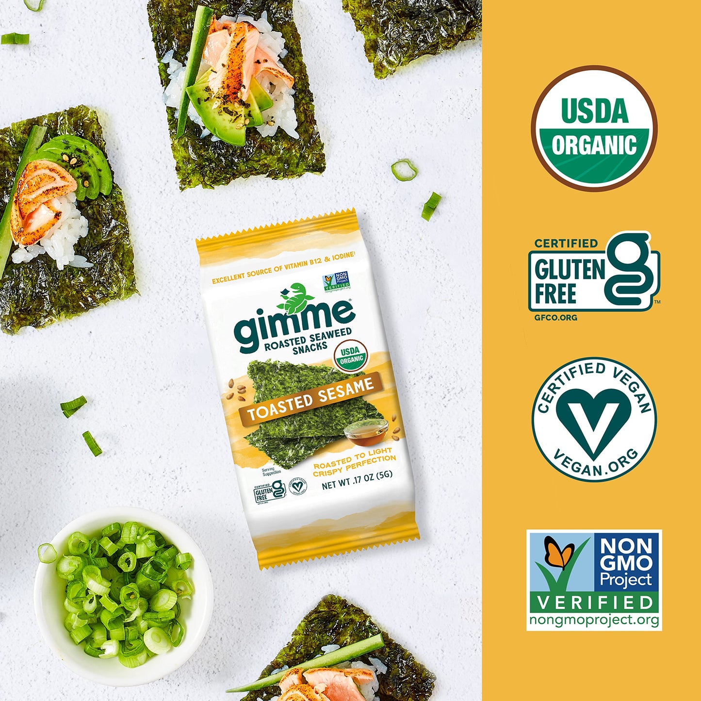 Gimme Seaweed - Toasted Sesame - 12 Count (5G)*