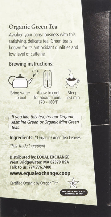Equal Exchange Organic Green Tea, 20-Count (Pack Of 3)