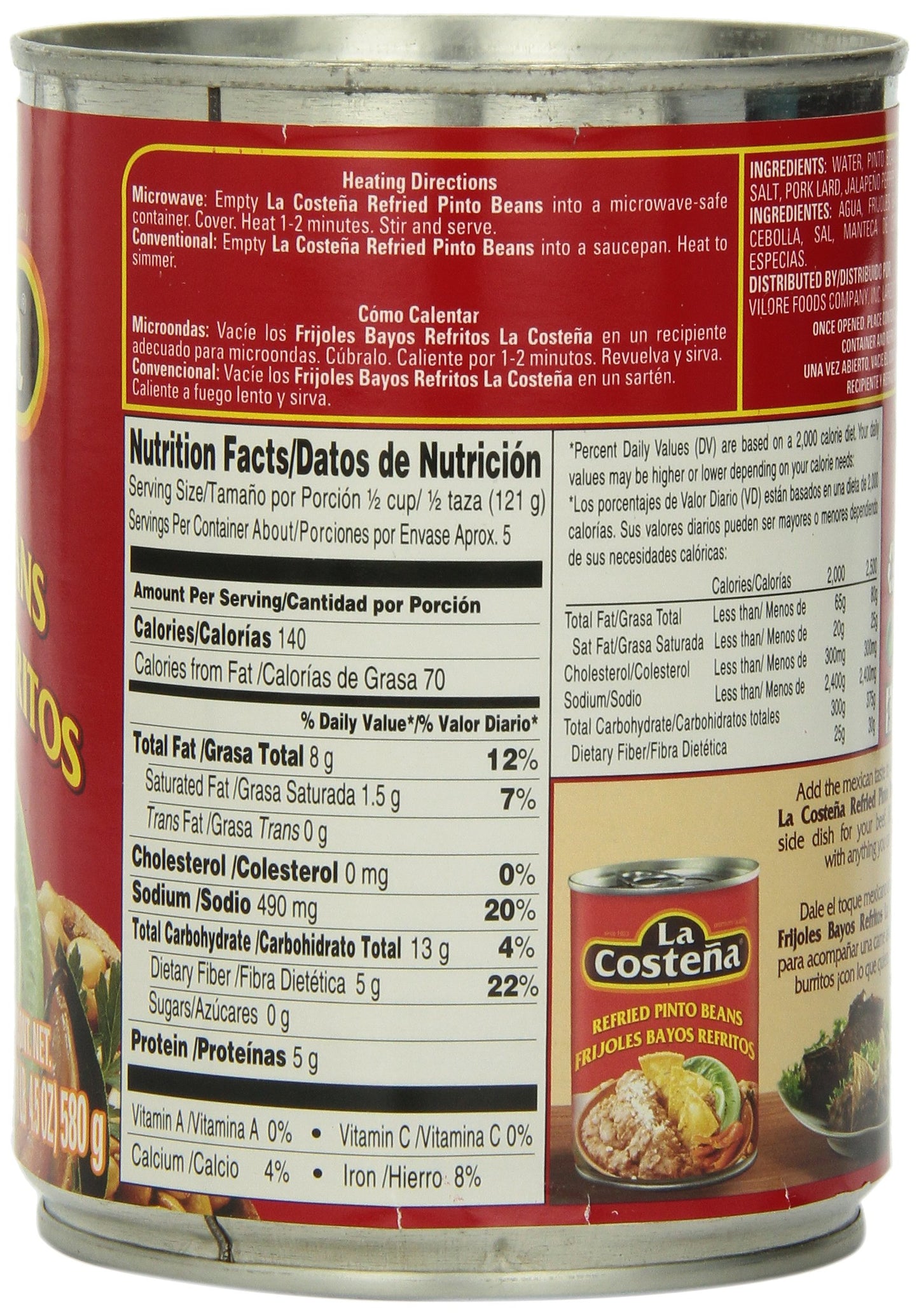 La Costena Beans, Pinto, 20.5 Ounce (Pack Of 12)