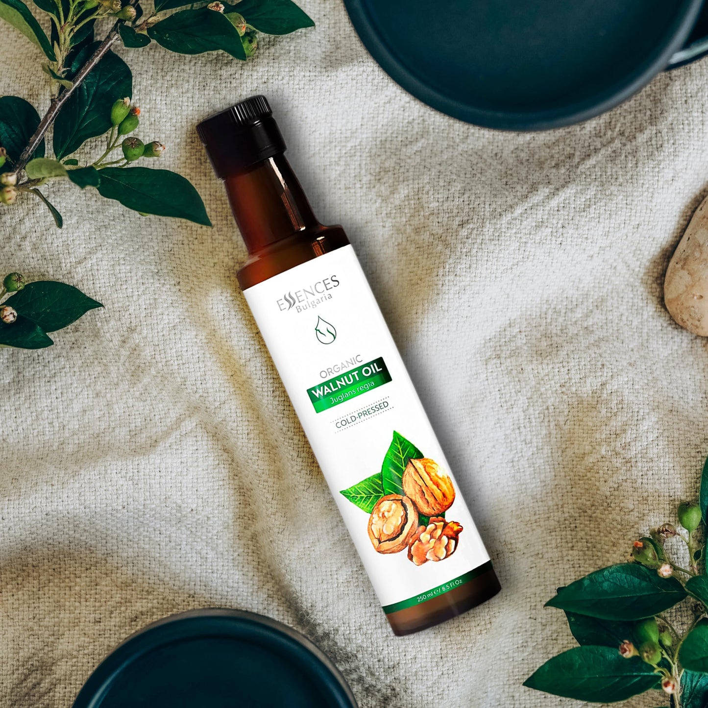 Essences Bulgaria Organic Walnut Oil 8.5 Fl Oz | 250Ml | 100% Natural Cold-Pressed Oil | Extra Premium Quality | Excellent Taste