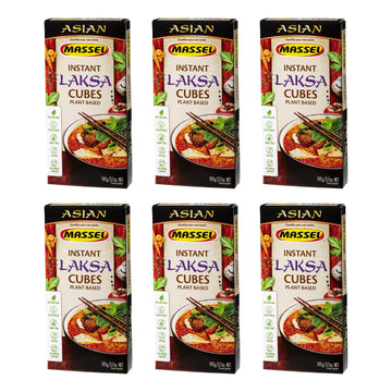 Massel Instant Laksa Bouillon Broth Cubes - No MSG, Gluten-Free Soup Base - Bulk Pack (6 x 105g)