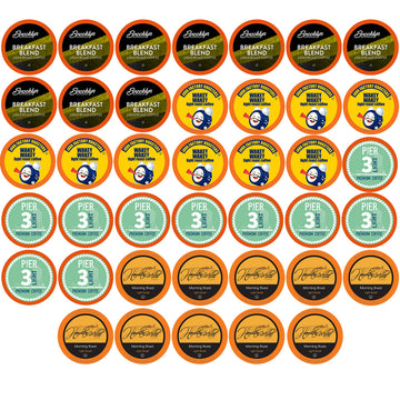 Two Rivers Coffee Light Roast Coffee Pods Compatible with K Cup malt-inspired Including 2.0 Assorted Variety Sampler Pack 40 Count