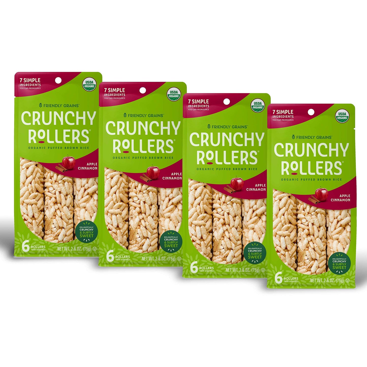 Friendly Grains - Crunchy Rollers - Organic Rice Snacks, Crispy Puffed Rice Rolls, Healthy Snack Rolls For Adults And Kids - App