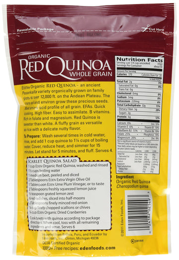 Eden Organic Red Quinoa, Whole Grain, 16-Ounce Pouches (Pack Of 4)