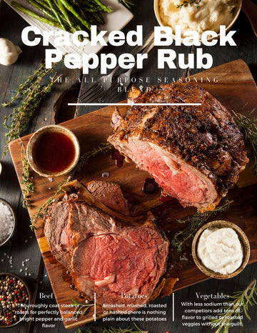 Cracked Black Pepper Rub- 5.5 Oz. Jar (Pack Of 2) - A Classic Montreal Style Steak Seasoning Blend. Use On Steak, Chicken, Pork