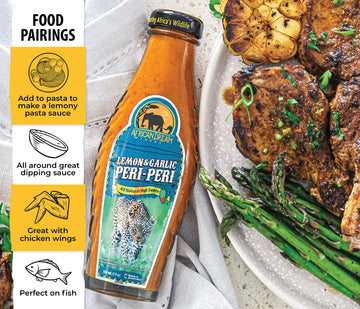 Lemon & Garlic Peri-Peri Hot Sauce By African Dream Foods | All-Natural Sweet And Spicy Piri-Piri Sauce With Thai Chili Peppers