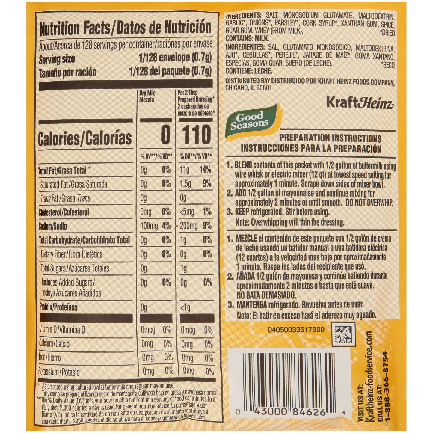 Good Seasons Dry Ranch Salad Dressing Mix (3.35 Oz Packets, Pack Of 20)