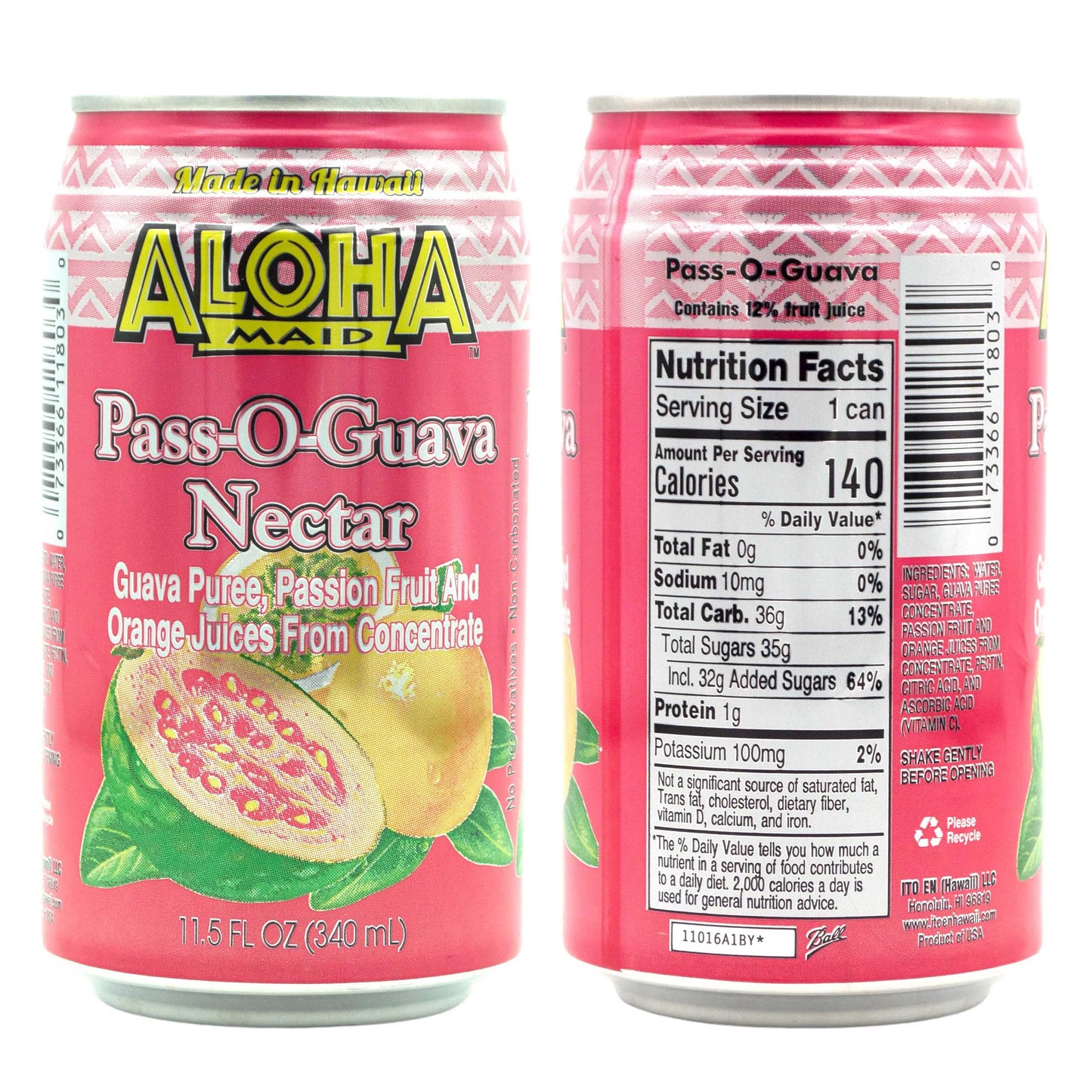 Aloha Maid Drinks, Signature Variety, 3 Cans Per Flavor, Total 12 Cans