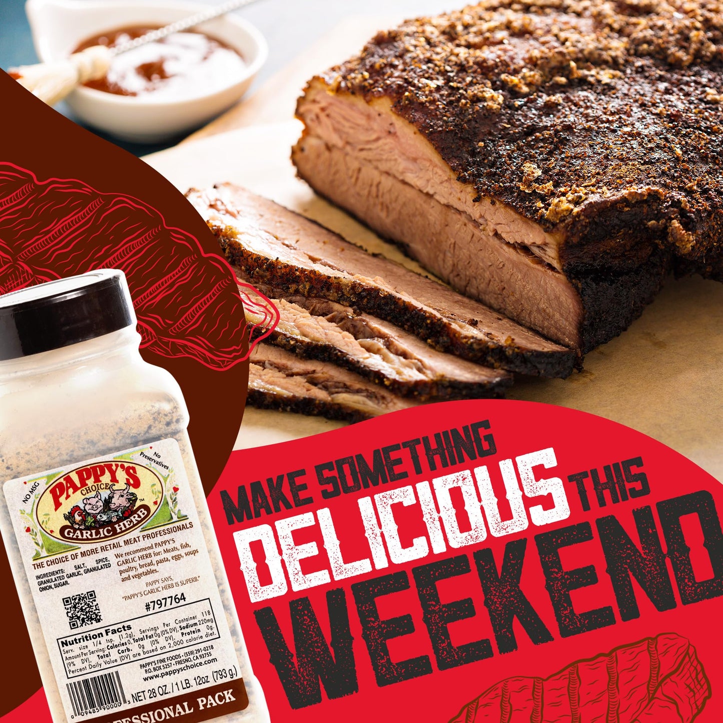 Pappys Fine Foods Garlic Herb Seasoning - 28oz - Perfect for Cooking and Grilling