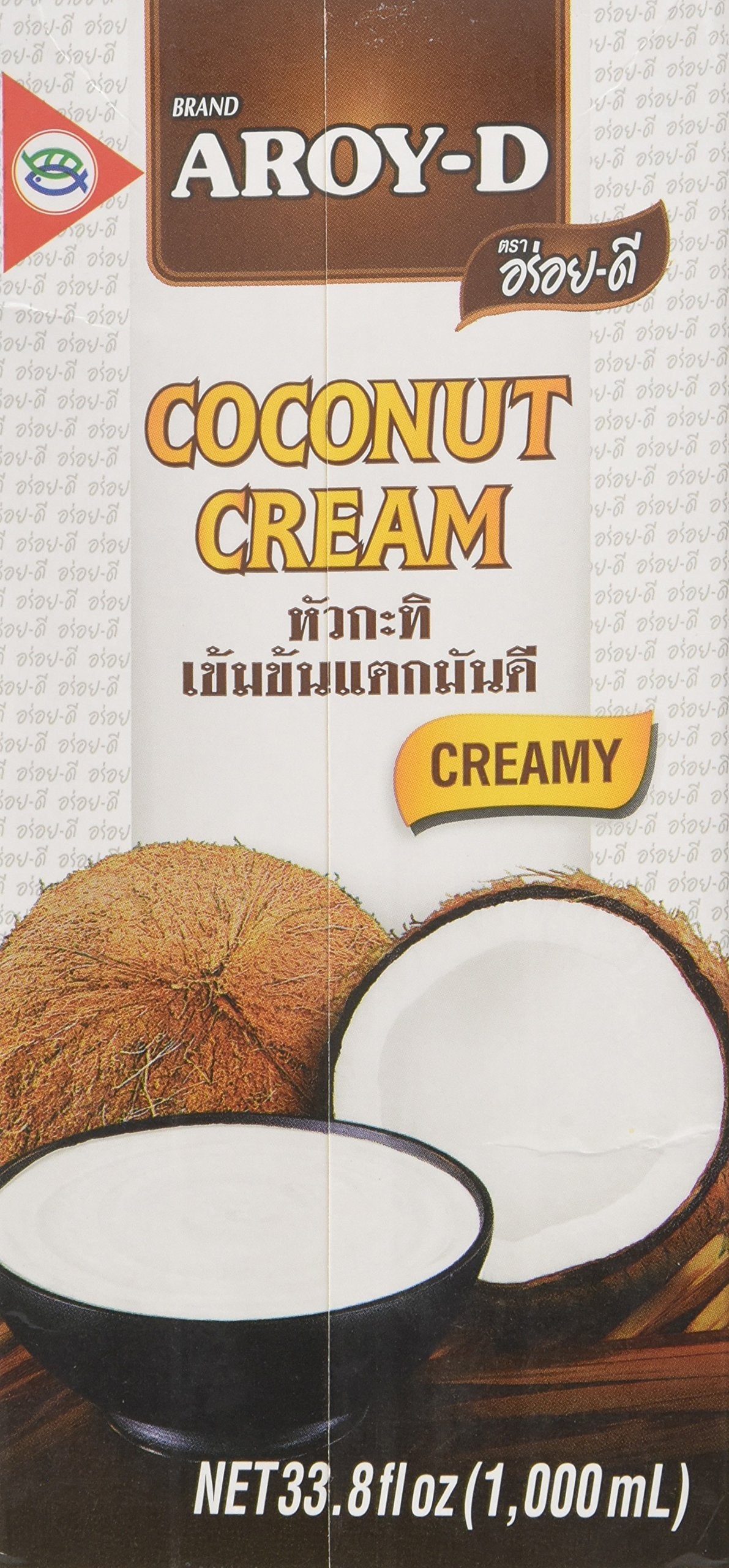 Aroy-D Pure Coconut Cream, 33.8 Fluid Ounce (Pack Of 3)