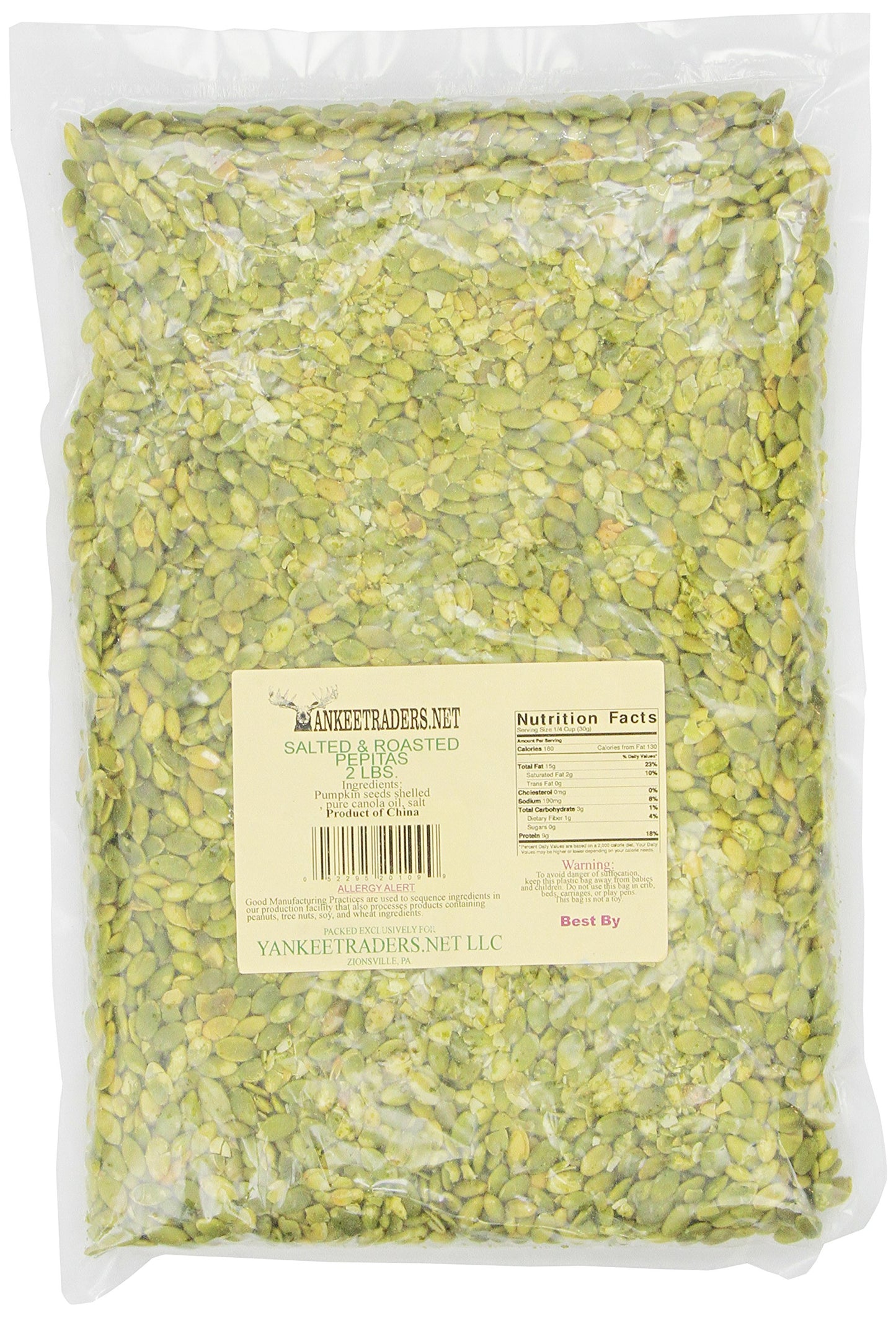 Yankeetraders Pepita/Pumpkin Seeds, Roasted & Salted, 2 Lb