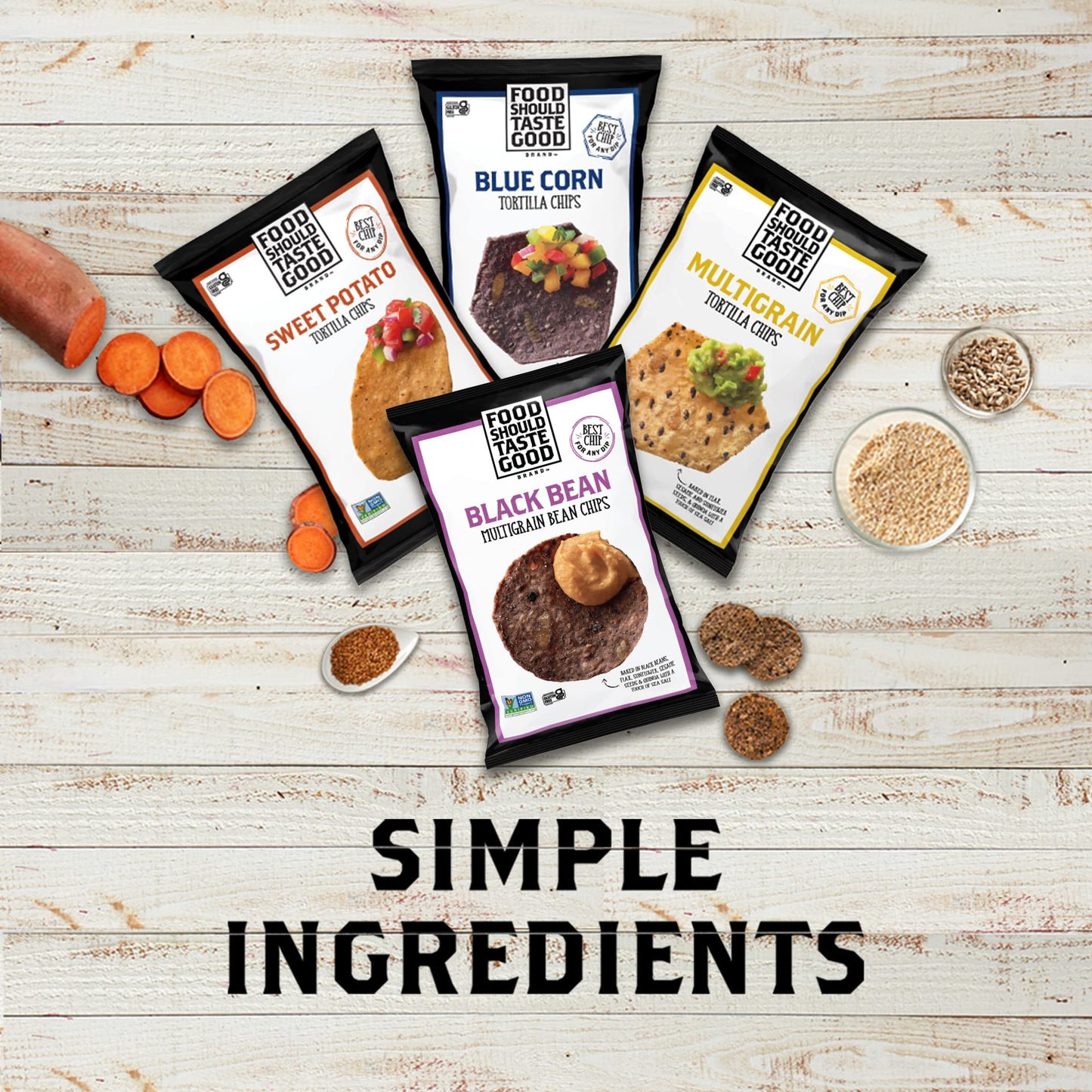 Food Should Taste Good, Gluten Free Sweet Potato Tortilla Chips, 5.5 Oz