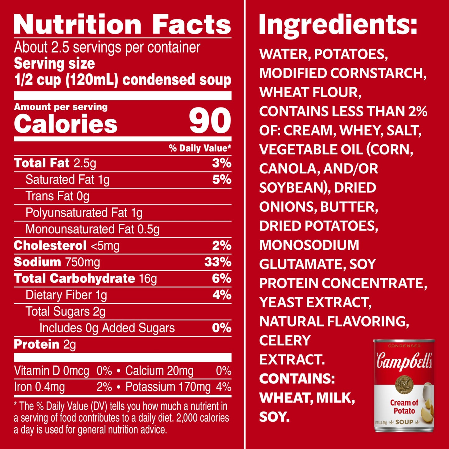 Campbell'S Condensed Cream Of Potato Soup, 10.5 Ounce Can (Pack Of 12) (Packaging May Vary)