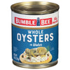 Bumble Bee Premium Select Whole Canned Oysters, 8 Oz Can - Ready To Eat - 14G Protein Per Serving - Gluten Free