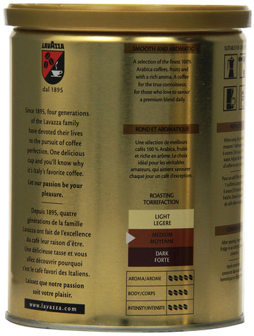 Lavazza Qualita Oro Ground Coffee, 8Oz Cans (Pack Of 2)