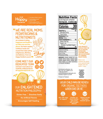 Happy Baby Organic Teethers, Banana And Sweet Potato, Gentle Teething Wafers, Packets, Soothing Rice Cookies For Teething Babies