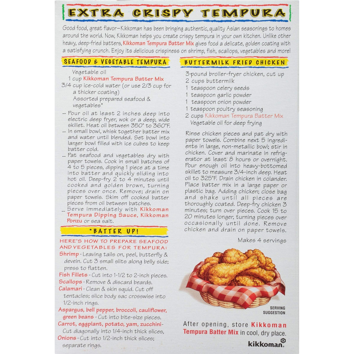 Kikkoman Mix Tempura Batter,Extra crispy, 10 Ounce (Pack of 2)