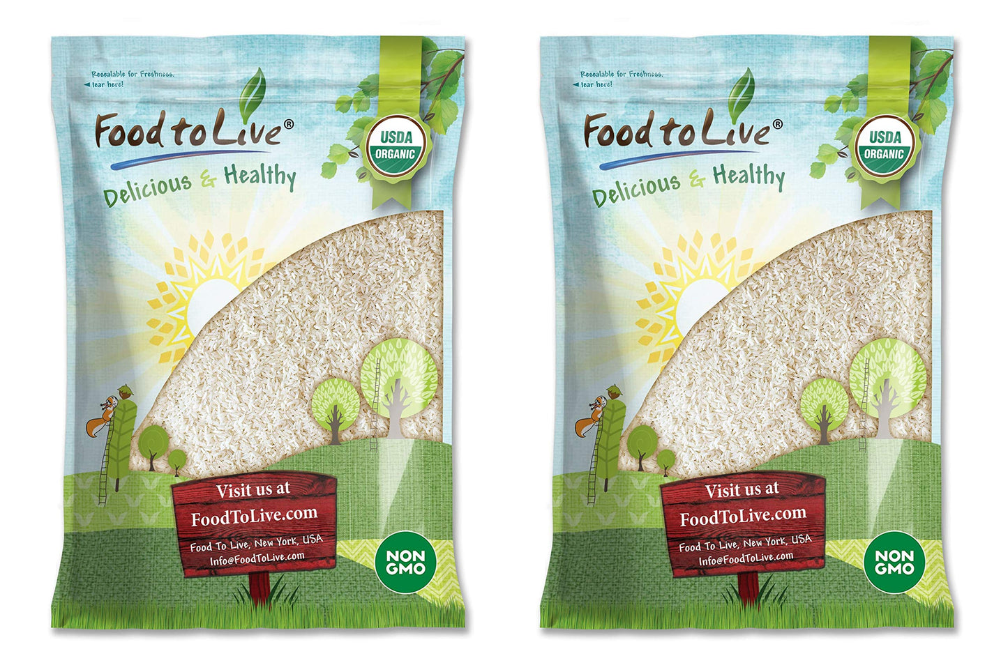 Food to Live Organic Long Grain White Rice, 16 Pounds - Non-GMO, Vegan, Kosher. Easy to Cook. Stays Separate and Fluffy. Low in
