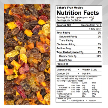 Traina Home Grown Sun Dried Baker’S Fruit Medley - Diced Peaches, Cranberries, Apricots, Pears, Nectarines, And Raisins - Non Gmo, Gluten Free, Value Size(5 Lbs)