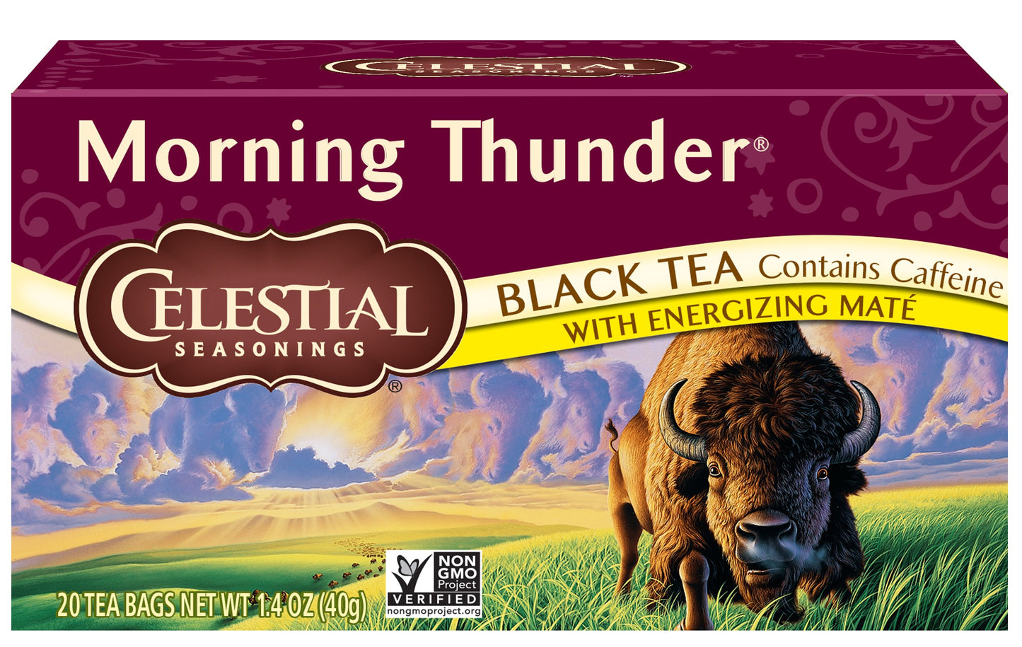 Celestial Seasonings Black Tea Morning Thunder 20 Count