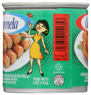 Carmela Chicken Vienna Sausage In Chicken Broth, Natural Smoke Flavor, 5 Ounce Can (24 Pack)