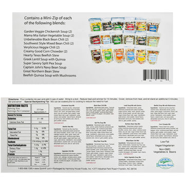 Harmony House Trail Ready Gourmet Soup And Chili Pack – 18 Count Variety Pack, Resealable Zip Pouches, For Cooking, Camping, Emergency Supply And More
