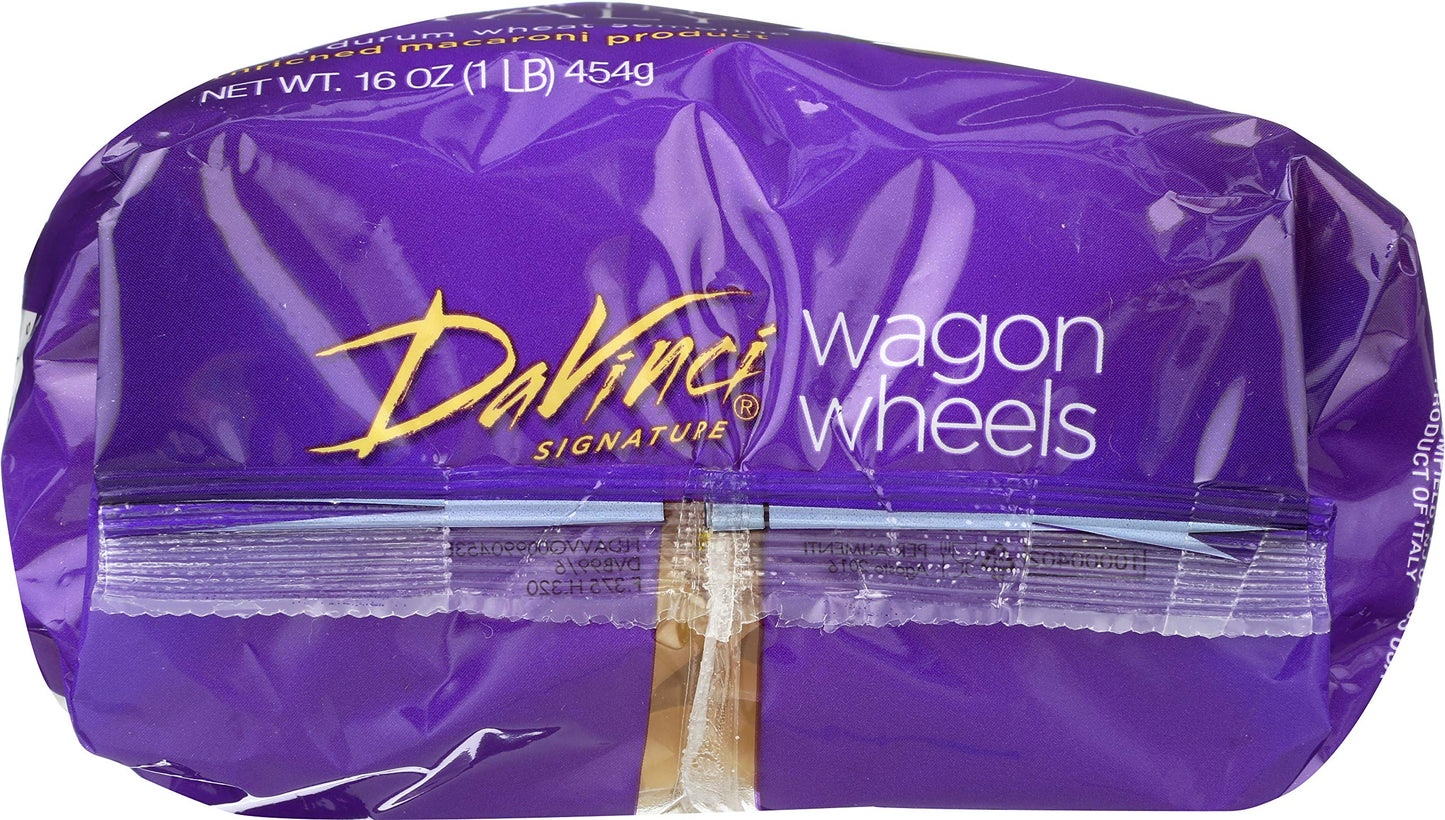 DaVinci Pasta Short Cuts, Wagon Wheels, 1 Pound (Pack of 12)
