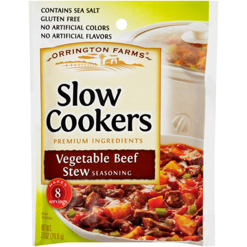 Orrington Farms Slow Cookers Seasoning, Vegetable Beef Stew, 2.5 Oz Packet (Pack Of 12)