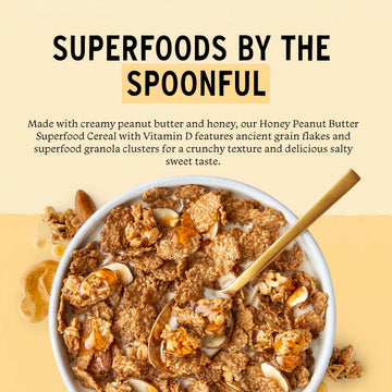 Purely Elizabeth, Honey Peanut Butter, Superfood Cereal With Vitamin D (1 Box, 11Oz), 6G Fiber