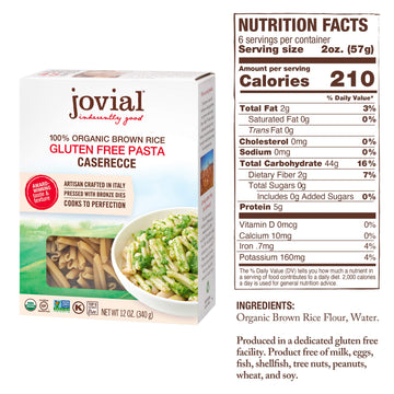 Jovial 100% Organic Brown Rice Caserecce 12 Oz. (Pack Of 12) ( Value Bulk Multi-Pack)