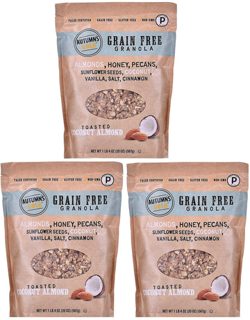 Generic (Pack of 3) Autumn's Gold Grain Free Toasted Coconut Almond Granola 1lb 4oz