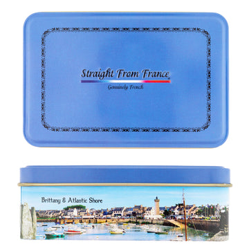 Straight From France Salted Butter Caramels, Gourmet Toffees From France In Brittany Themed Tin, Ideal Candy Gift Tin 7 Oz