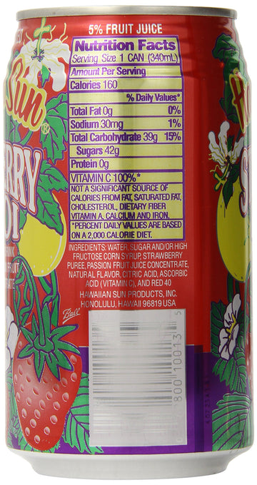 Hawaiian Sun Lilikoi, Strawberry, 11.5-Ounce (Pack of 24)